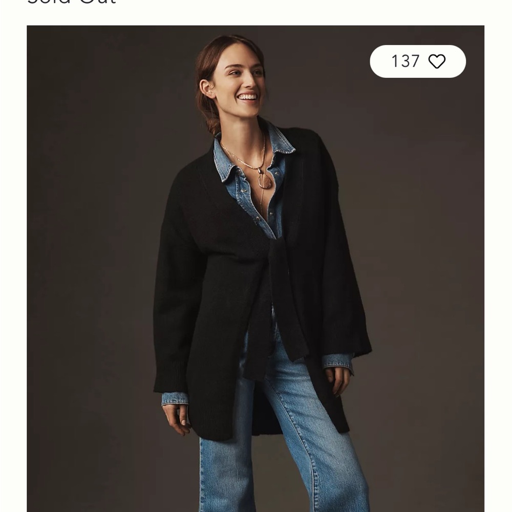 Anthropologie Black Cardigan Sweater